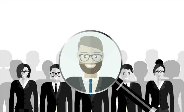 istock Human resources management select employee. Recruitment, concept of human resources management. CV application. Selecting staff. vector illustration in flat design 1194941707