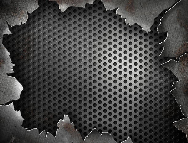 istock A cracked metal mesh design template 119494243
