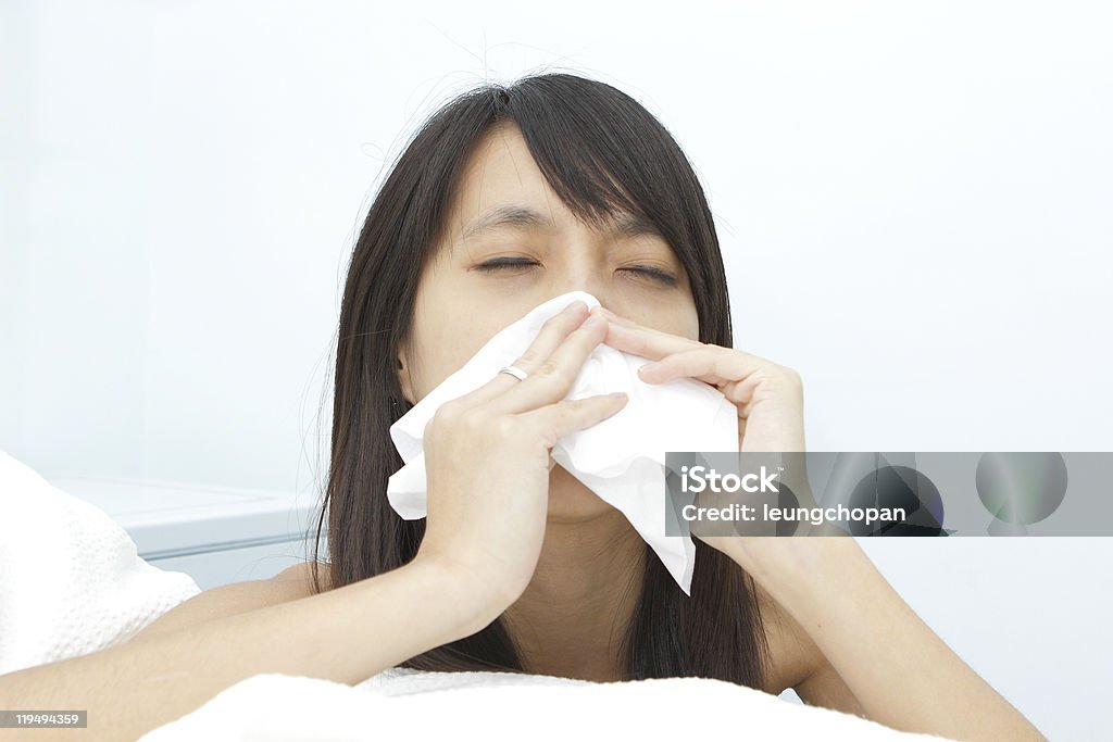 sneeze girl  Adult Stock Photo