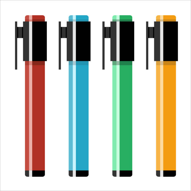 istock set of marker pens. Vector art colourful highlighters 1194944545