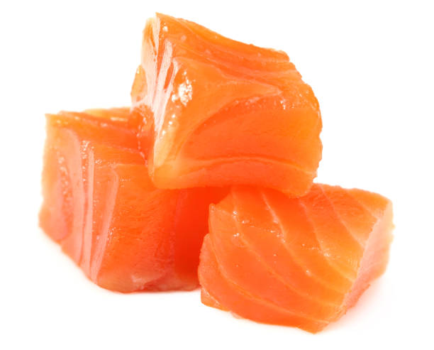 istock Red fish. Raw salmon fillet isolate on white background 1194945144