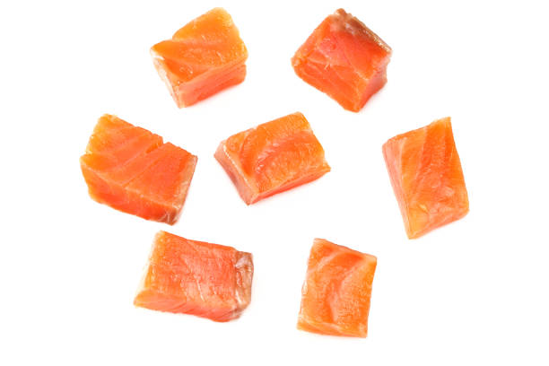 Cutting sashimi grade salmon