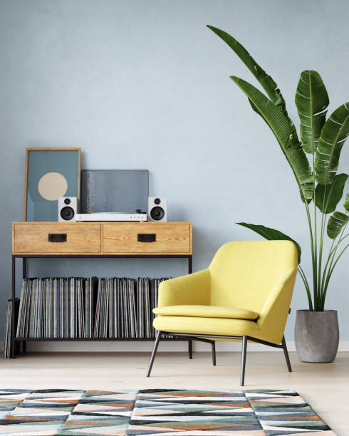 Yellow armchair stock photo