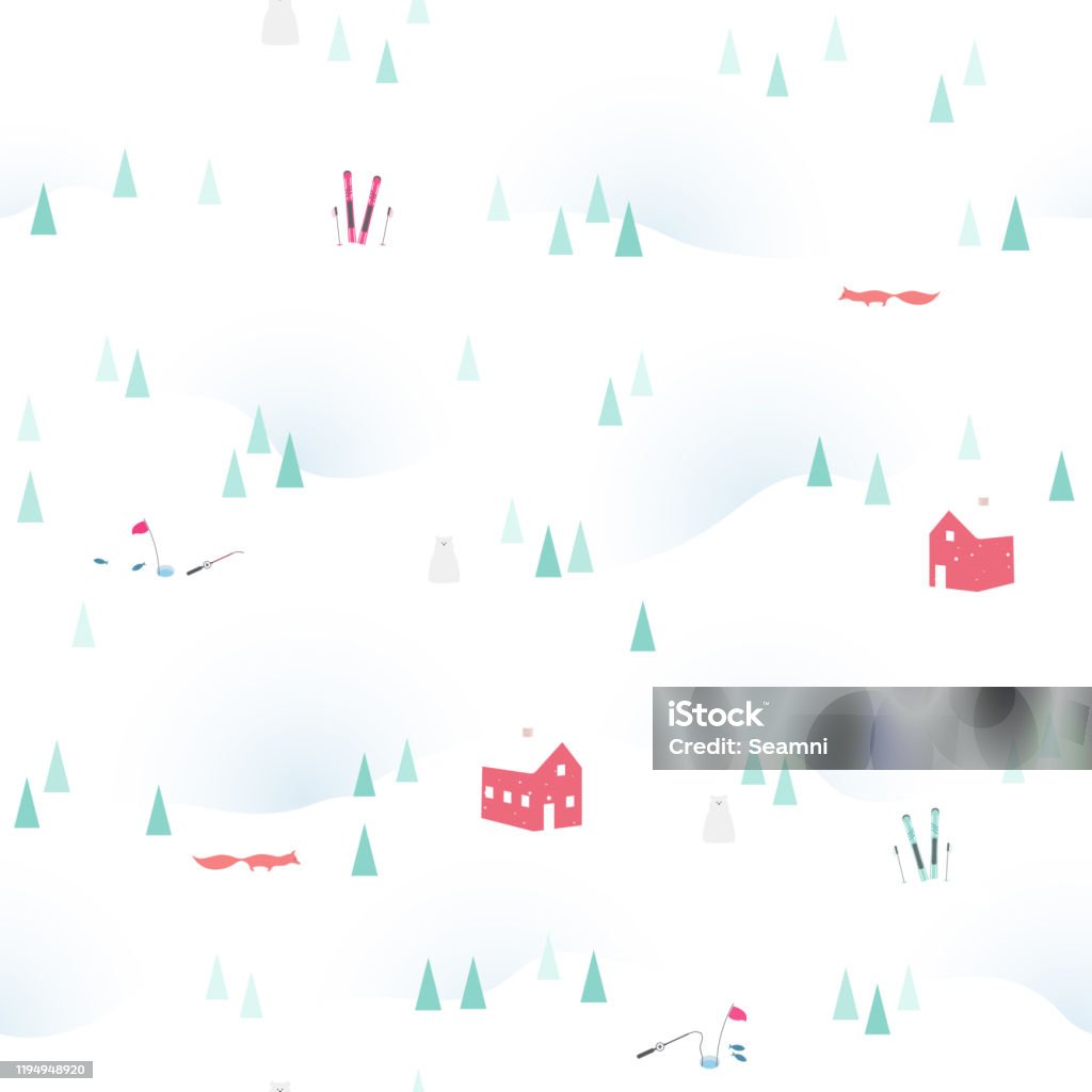Cold White Pattern Vector Winter Seamless Pattern White Color Design Stock Illustration ...