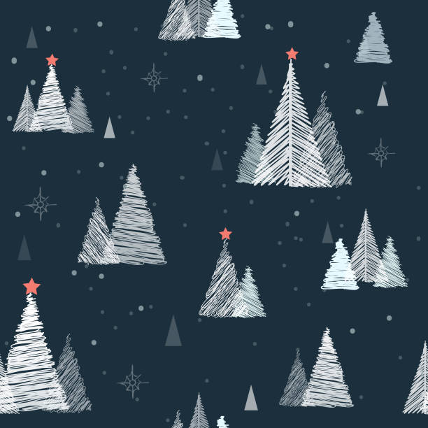 Christmas and new year seamless pattern vector art illustration