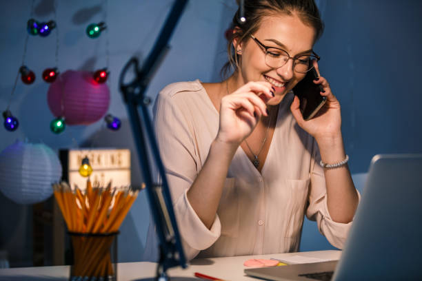 istock Confidant young woman on a conference call 1194956217
