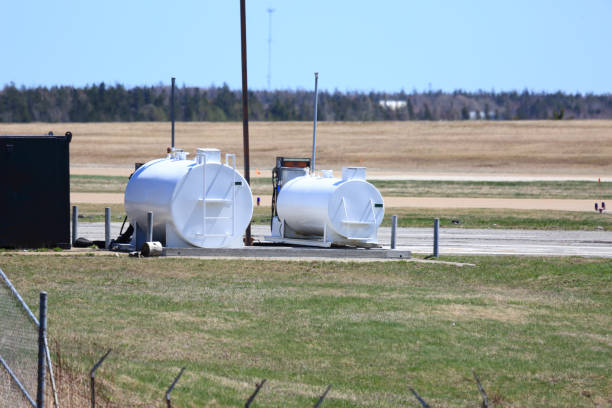 istock Fuel tank at a small airport for refueling. 1194962890