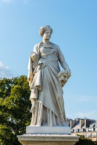 The Comedie statue by Julien Roux in Paris