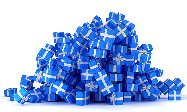 istock XXXL Heap of blue gift boxes 119496385