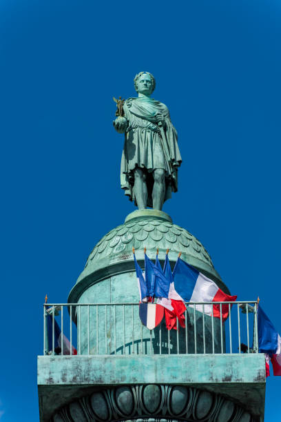 Statue on the top of Vendome column, which is started in 1806 at Napoleon's direction and completed in 1810 in Paris, France