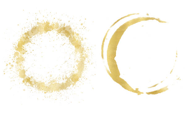 istock Pair of golden frames isolated on white, illustration. 1194964762