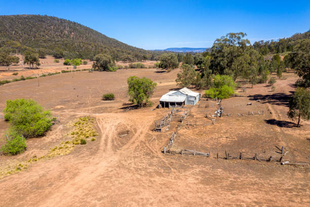 Nangar National Park, NSW, Australia. With old abandoned shearing shed outstation.
