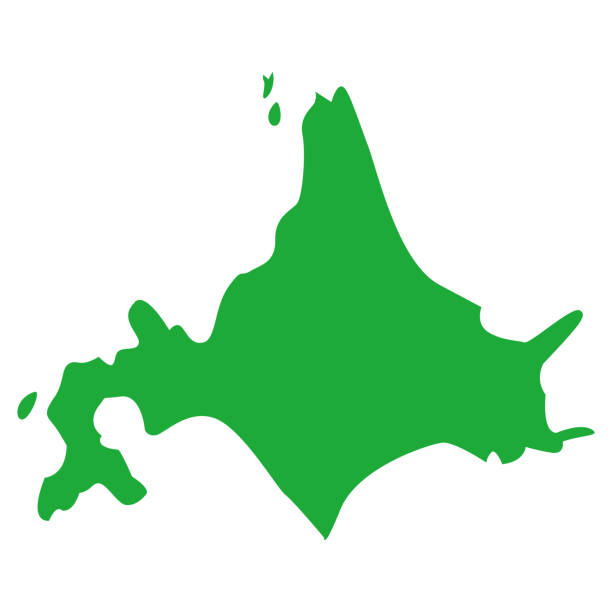 A stylish and simple map of Hokkaido A stylish and simple map of Hokkaido hokkaido stock illustrations