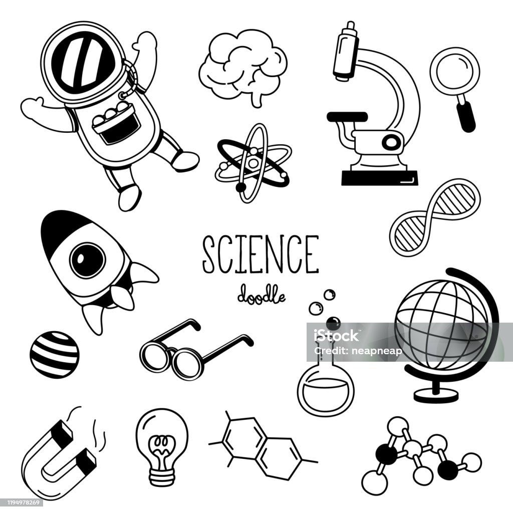 Drawing Sa Science Hand Drawing Styles Science Science Doodle Stock Illustration ...