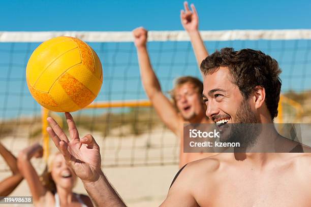 Friends Playing Beach Volleyball Stock Photo - Download Image Now - Beach Volleyball, Men, Beach
