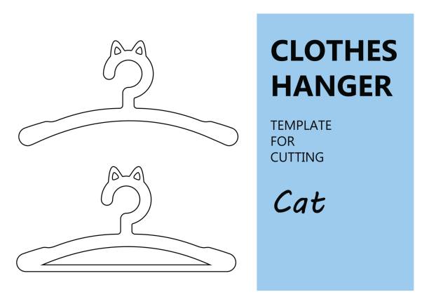 Clothes hanger vector art illustration