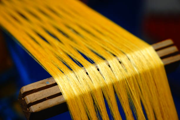 Close up color of raw thai silk threads