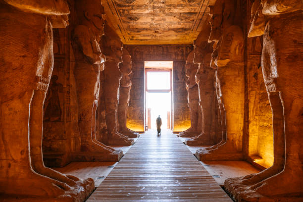 Interior of The Great Temple at Abu Simbel The Great Temple at Abu Simbel near Lake Nasser is remote but is the most visited ancient site in Egypt after the Pyramids of Giza, December 3rd 2019 rameses ii stock pictures, royalty-free photos & images