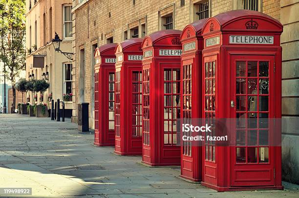 Rep Phone Boxes London Stock Photo - Download Image Now - Building Exterior, Built Structure, Capital Cities