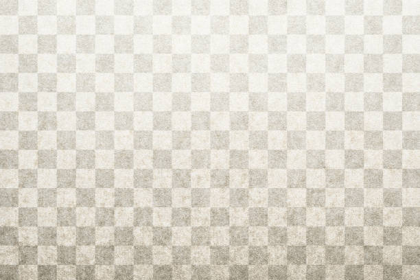 Japanese traditional natural silver color checkered pattern paper texture background