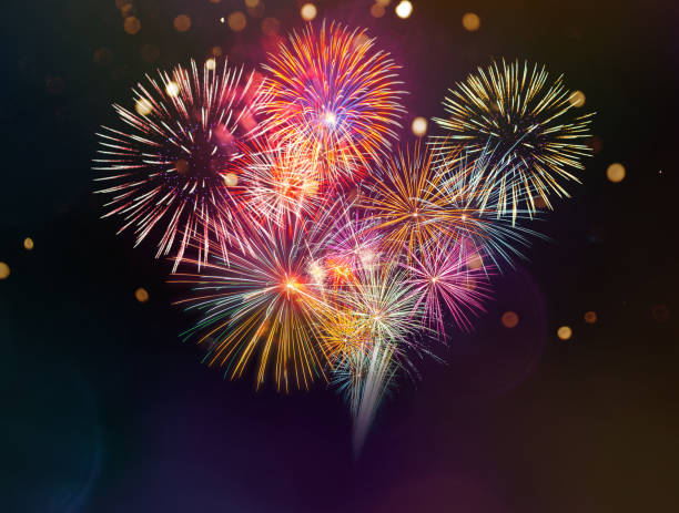 istock Colorful firework with bokeh background. New Year celebration. 1194995366