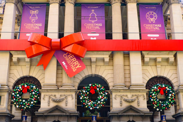 Christmas decorations on Melbourne Town Hall, Australia