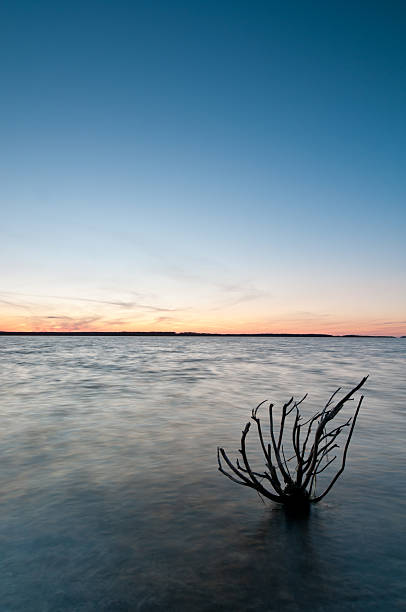 Beautiful sunset light over lake Balaton of Hungary