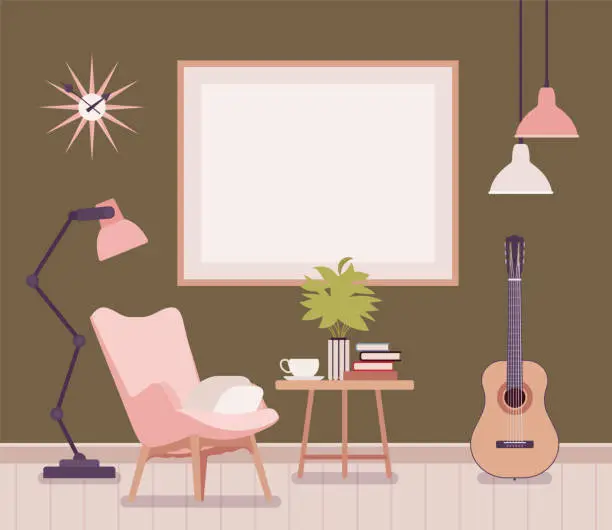 Vector illustration of Living room decorating idea