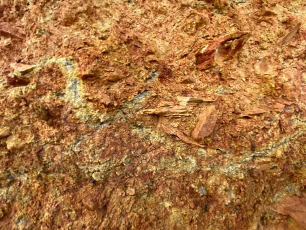 istock Rocky Cliff with red, white and yellow coloured Ochres 1195004078