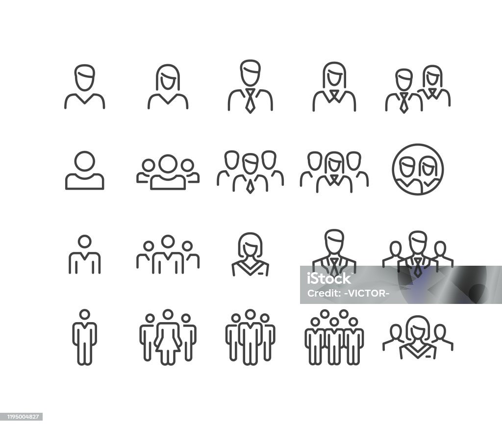 People Icons - Classic Line Series People, Icon Symbol stock vector