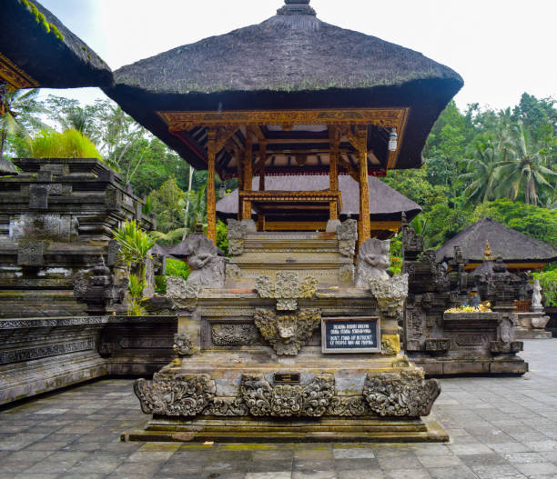 istock Old Hindu temple inside view with old architecture structures in Bali Indonesia 1195005380