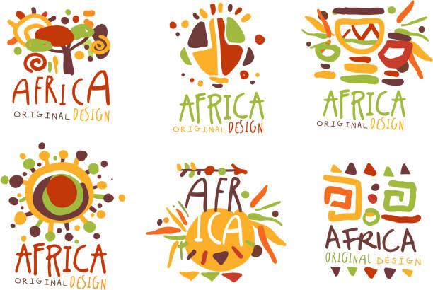 illustrations, cliparts, dessins animés et icônes de africa logo and label original design vector set - south germany