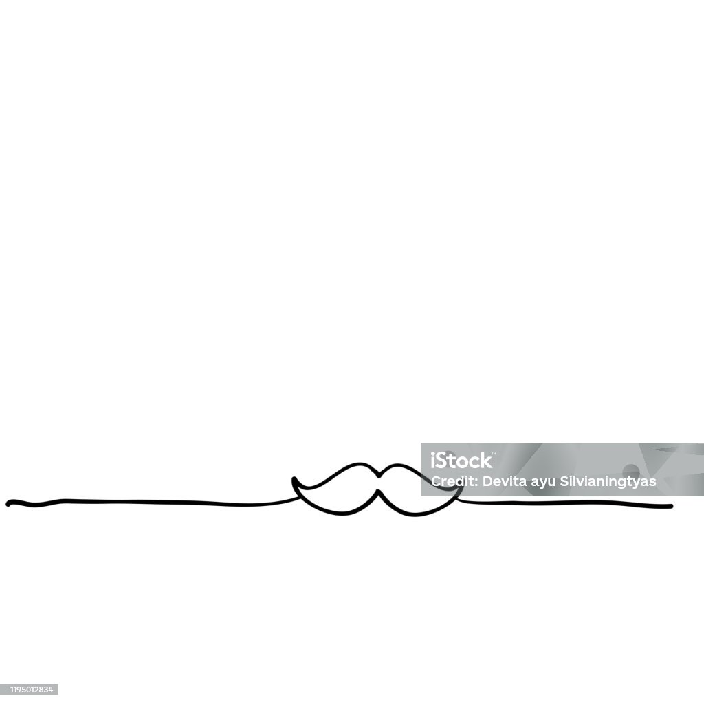 Small Line Mustache Mustache Illustration Doodle With Thin Line Concept Vector Stock ...