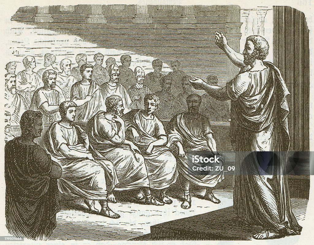 Demosthenes (384 BC - 322 BC - Lizenzfrei Altes Griechenland Stock-Illustration