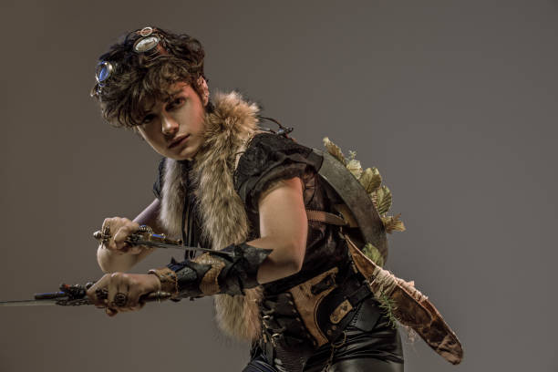 istock Steampunk female in a studio shot 1195019103