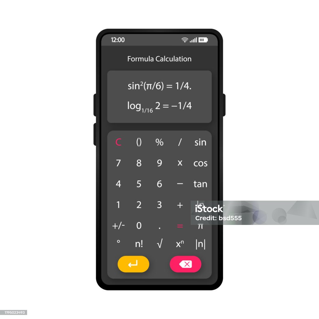 Formula Calculation Smartphone Interface Vector Template Stock ...