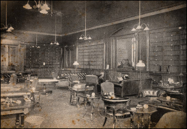 Antique London's photographs: Smoking room of the Carlton club Antique London's photographs: Smoking room of the Carlton club dealing room photos stock illustrations