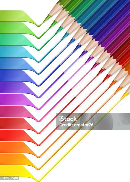Bleistift Rainbow Stock Vektor Art und mehr Bilder von Biegung - Biegung, Bildung, Blau