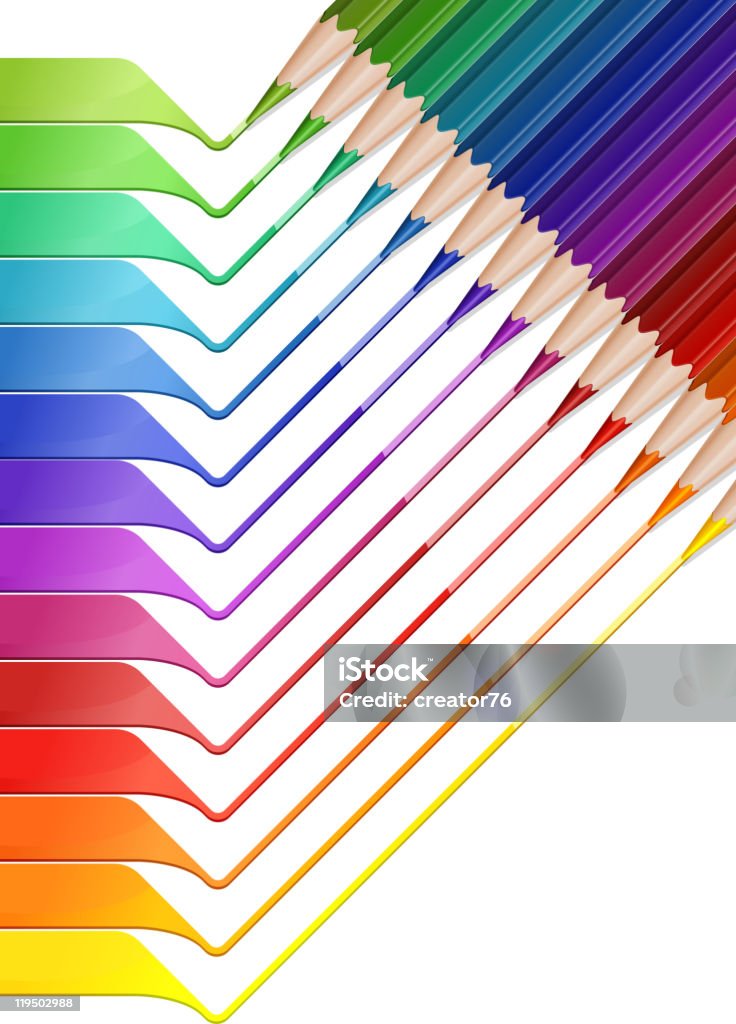 Pencil rainbow  Blue stock vector