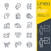 istock Lineo Editable Stroke - Approved and Checked outline icons 1195029973