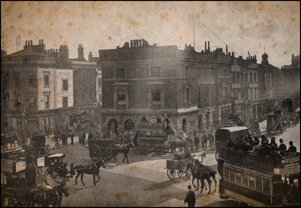 Antique London's photographs: Walworth Road Antique London's photographs: Walworth Road railroad car photos stock illustrations