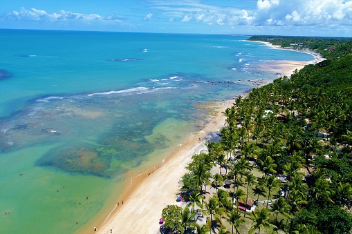 Vista aérea de la playa de Trancoso, Porto Seguro, Bahía, Brasil photo