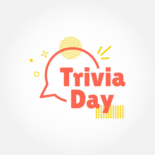 ilustraciones, imágenes clip art, dibujos animados e iconos de stock de plantilla de diseño vectorial del día de trivia para celebrar - trivia