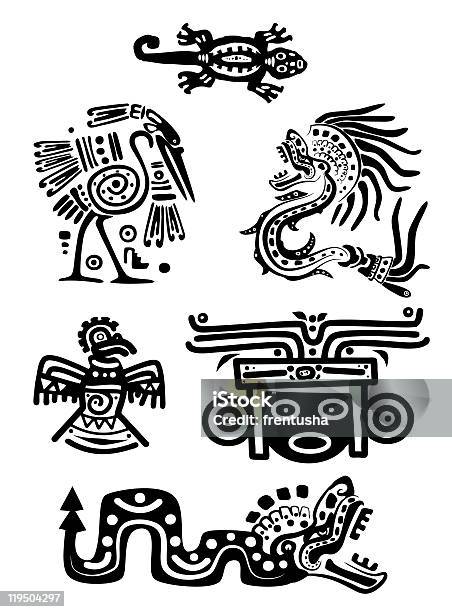 Ilustración de American Indian National Patrones y más Vectores Libres de Derechos de Águila - Águila, Cultura mexicana, Azteca