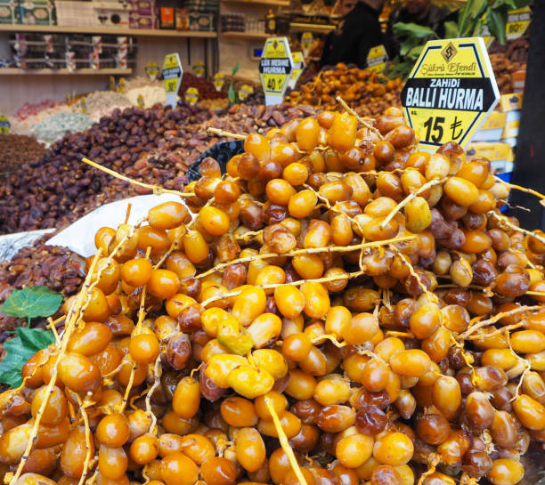 In May 2019, tourists and local people were buying dates at Egyptian Bazaar in Istanbul