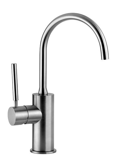 New metal sink faucet for home use stock photo