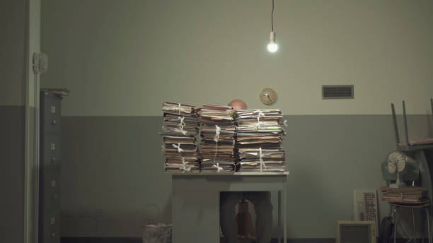 Businessman working behind a lot of paperwork