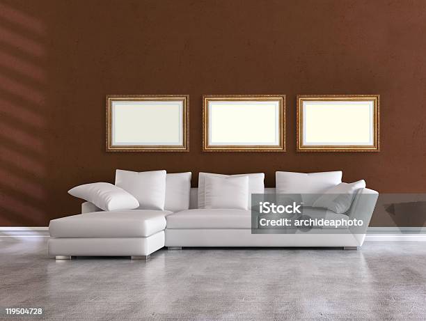 Branco Elegante Sofá - Fotografias de stock e mais imagens de Almofada - Artigo de Decoração - Almofada - Artigo de Decoração, Almofada - Roupa de Cama, Apartamento