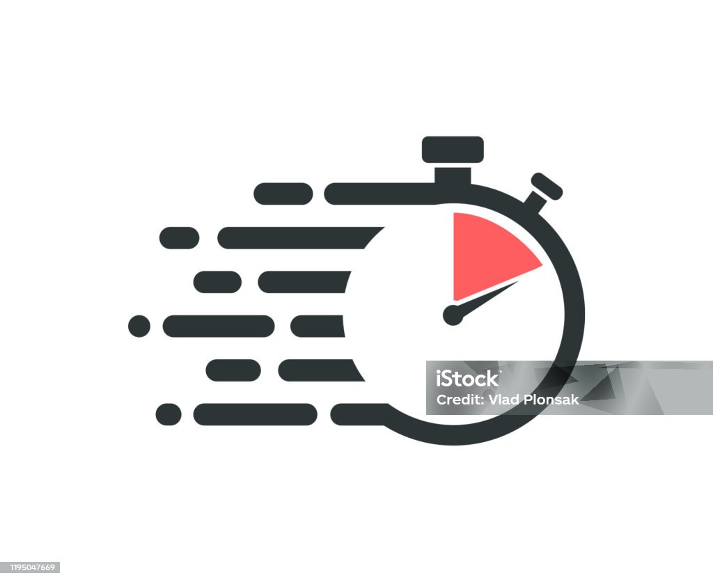 Schnelles Stoppuhr-Symbol. Service-Liefer-Logo. - Lizenzfrei Geschwindigkeit Vektorgrafik Schnelles Stoppuhr-Symbol. Service-Liefer-Logo. - Lizenzfrei Geschwindigkeit Vektorgrafik