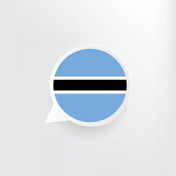 Vector illustration of Botswana Flag Speech Bubble